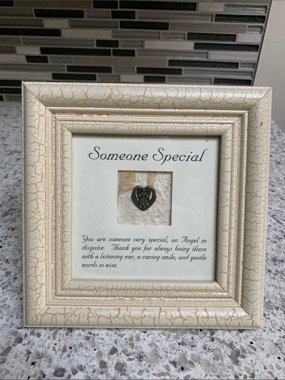 Special Cream Ornate Picture Frame w/Textured Finish. Pre-owned. Size:7.5x7.5